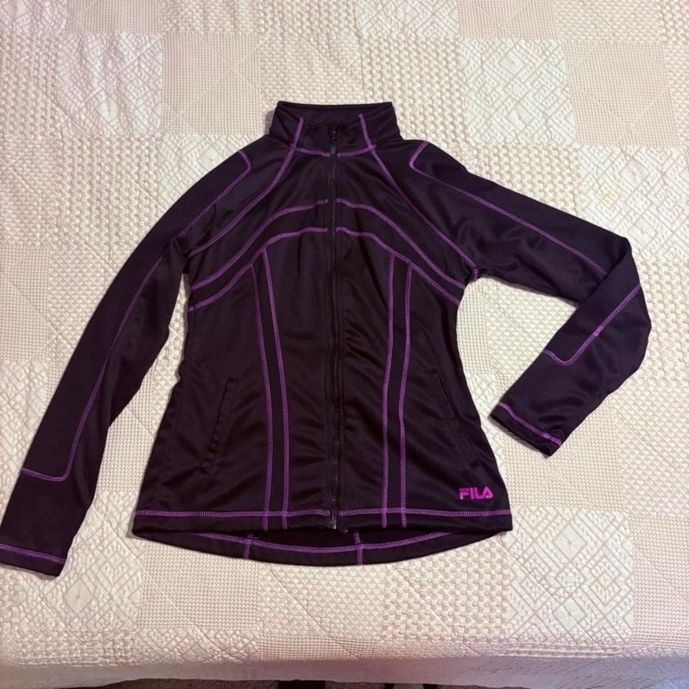 VTG Fila purple and black athletic jacket